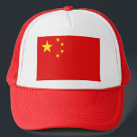 Casquette du drapeau chinois<br><div class="desc">Ce camionneur porte le drapeau de la Chine. Gardez la tête d'un cool avec un peu de chinois.</div>