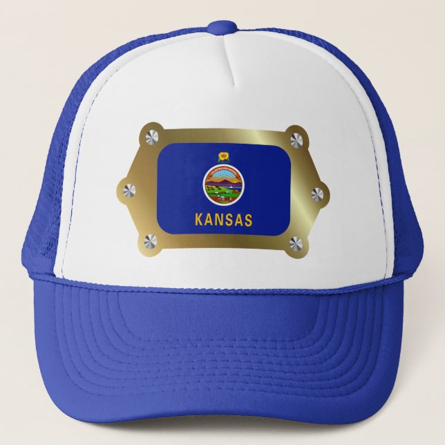 Casquette du drapeau encadré du Kansas (Devant)