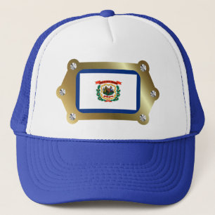 Casquette du drapeau encadré en Virginie-Occidenta