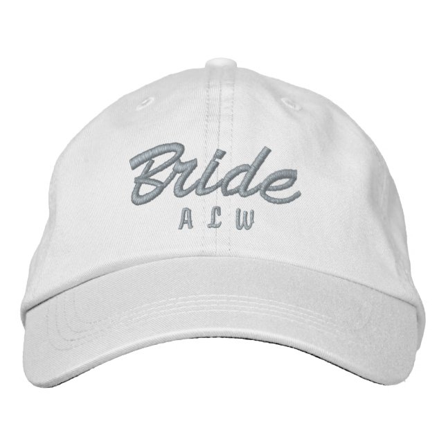 Casquette du jour de mariage avec Monogramme (Devant)