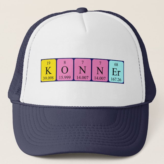 Casquette du nom de la table périodique Konner (Devant)