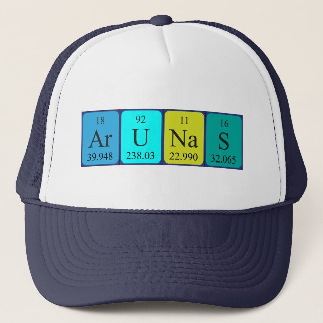Casquette du nom de table périodique Arunas (Devant)