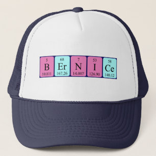 Casquette du nom de table périodique Bernice