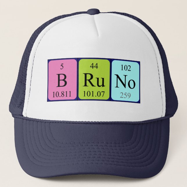 Casquette du nom de table périodique Bruno (Devant)