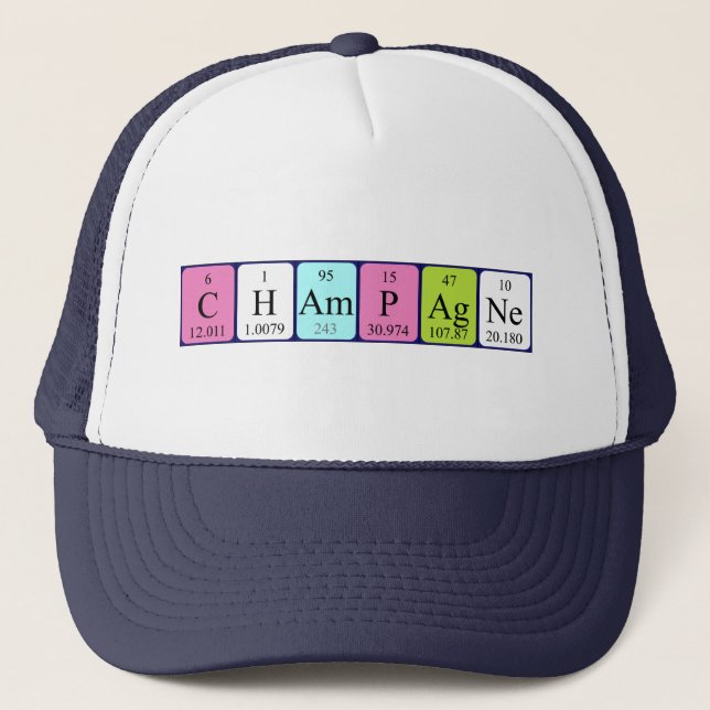 Casquette du nom de table périodique Champagne (Devant)