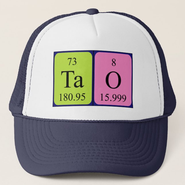 Casquette du nom de table périodique de la balise (Devant)