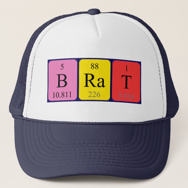 Casquette du nom de table périodique du Brat (Devant)