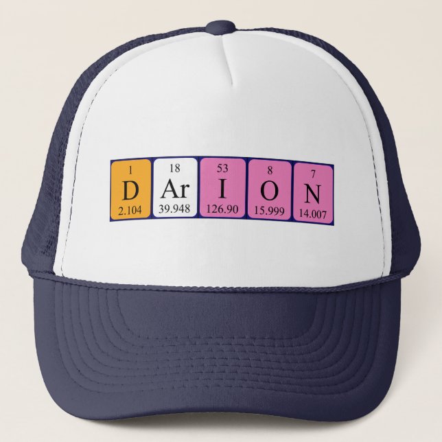 Casquette du nom de table périodique du darion (Devant)