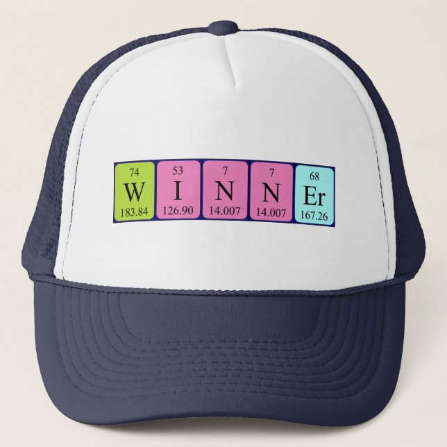 Casquette du nom de table périodique du gagnant (Devant)