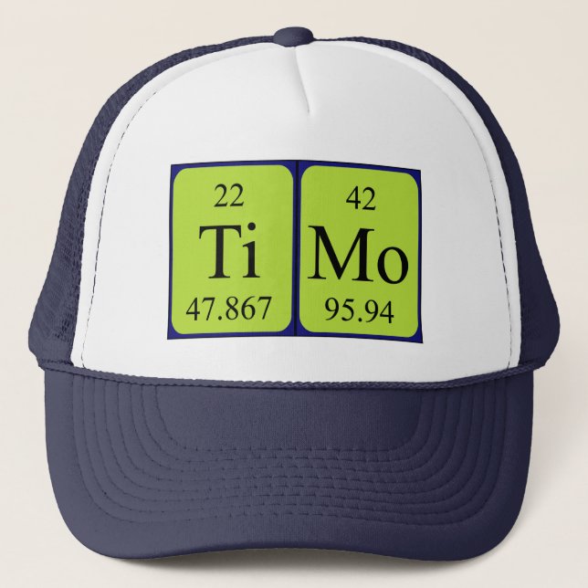 Casquette du nom de table périodique du temps (Devant)