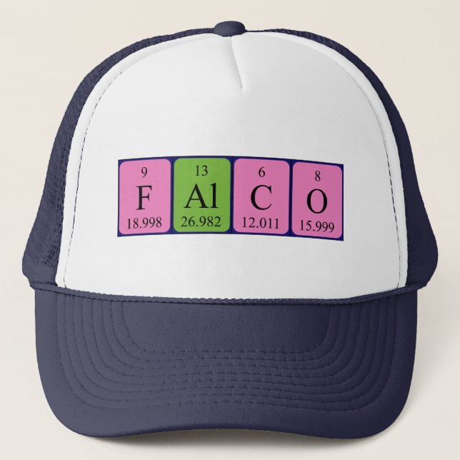 Casquette du nom de table périodique Falco (Devant)