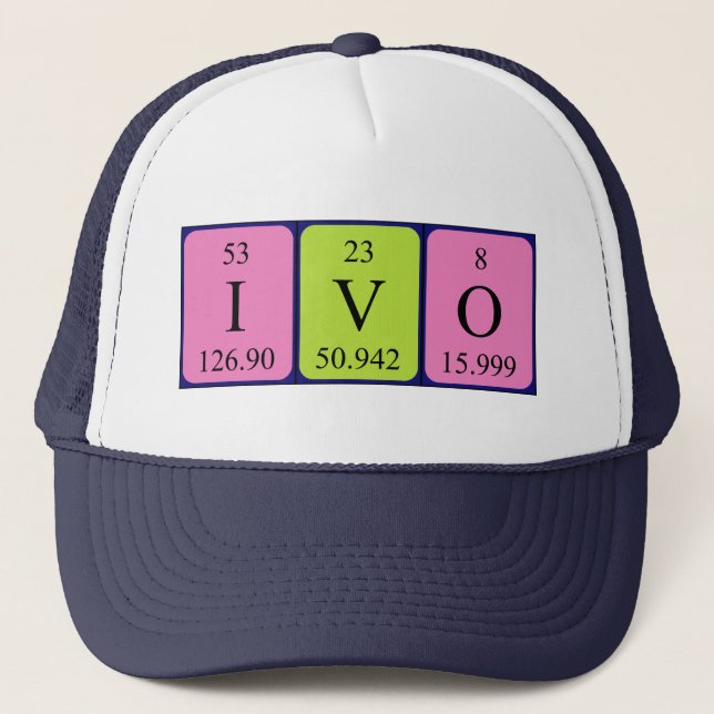 Casquette du nom de table périodique Ivo (Devant)
