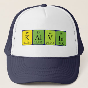 Casquette du nom de table périodique Kalvin