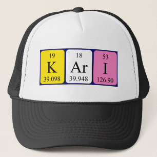 Casquette du nom de table périodique Kari