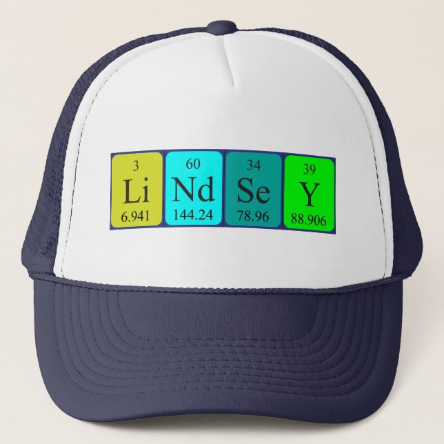 Casquette du nom de table périodique Lindsey (Devant)