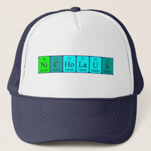Casquette du nom de table périodique Nicholaus