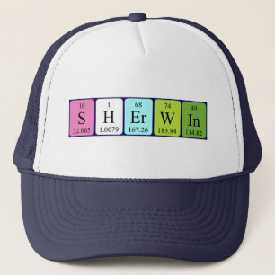 Casquette du nom de table périodique Sherwin
