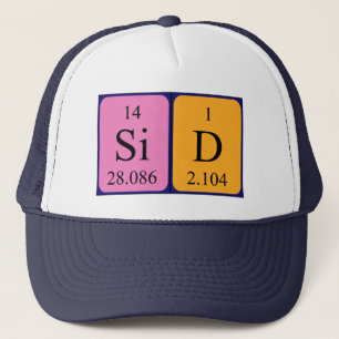 Casquette du nom de table périodique Sid