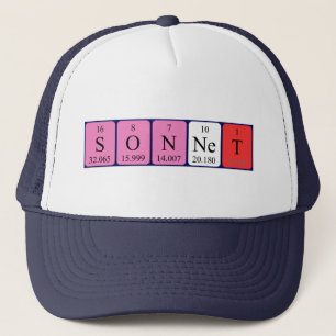 Casquette du nom de table périodique Sonnet