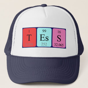Casquette du nom de table périodique Tess