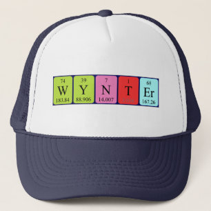 Casquette du nom de table périodique Wynter