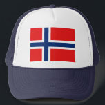Casquette du pavillon norvégien<br><div class="desc">Ce camionneur porte le drapeau de la Norvège. Gardez la tête d'un cool avec un peu de style norvégien.</div>
