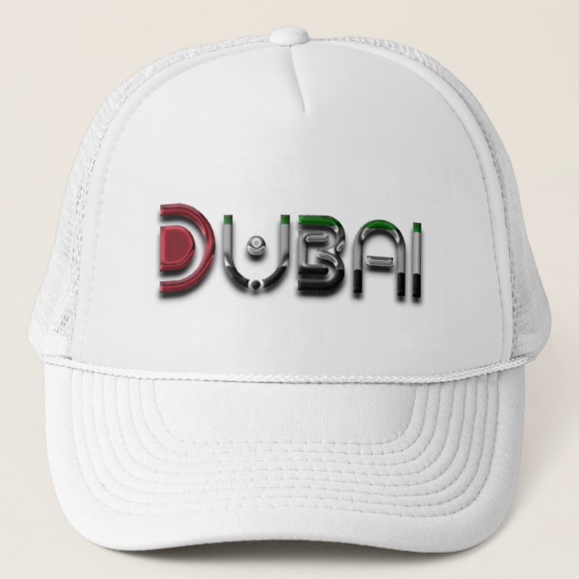Casquette Dubaï UAE Typographie Texte élégant uniquement (Devant)