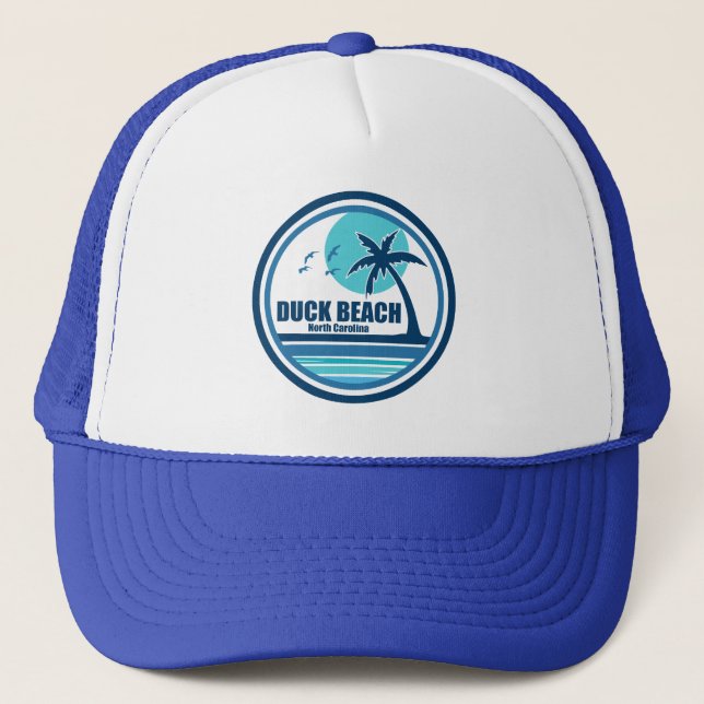 Casquette Duck Beach North Carolina Palm Tree Birds (Devant)