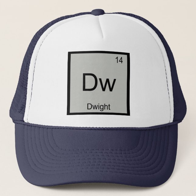 Casquette Dwight Nom Élément Chimique Tableau Périodique (Devant)
