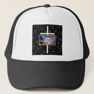 Casquette Eagle chauve américain, le drapeau et la croix