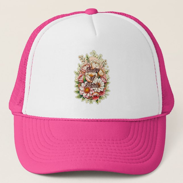 Casquette Easter of Petals – Floral Bunny Art - boné (Devant)