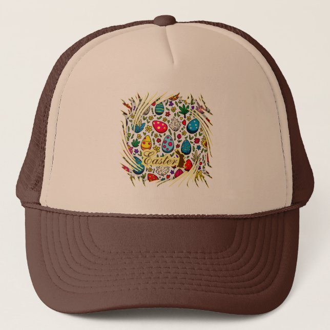 Casquette Easter Wreath – Spring Bunny Decoration boné (Devant)