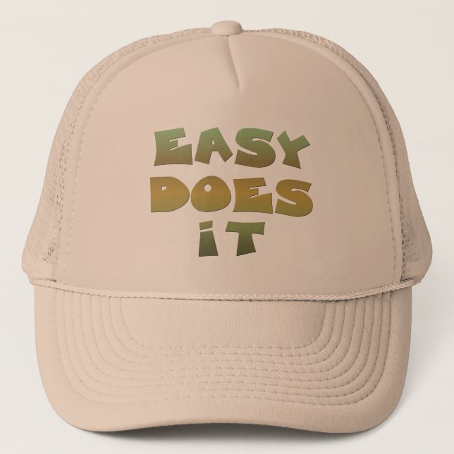 Casquette Easy It Recovery Slogan Citation Vert Or Texte (Devant)