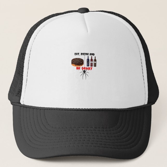 Casquette Eat Drink And Be Scary Retro Classic (Devant)