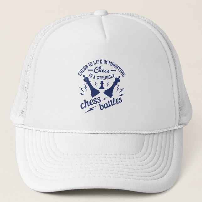 Casquette Échecs - Échecs est la vie en miniature (Devant)