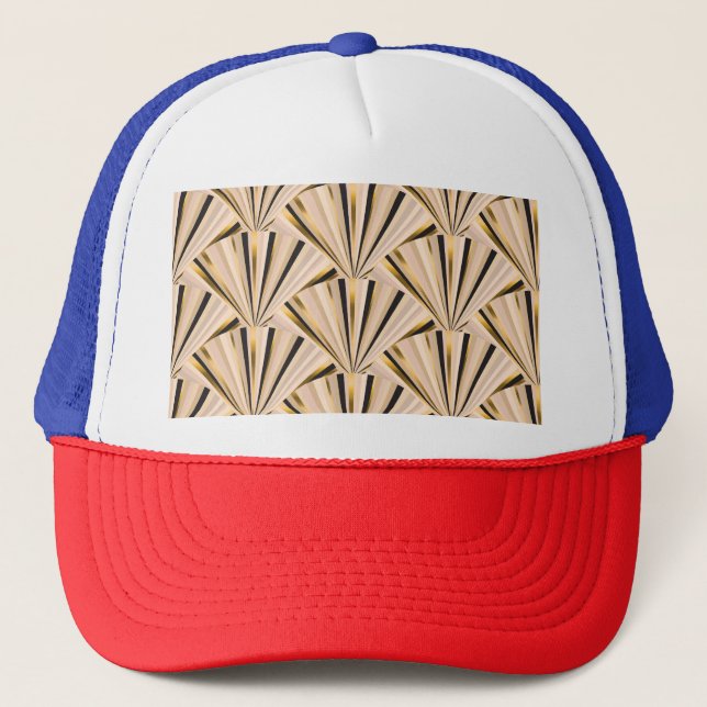 Casquette Echelles Art Déco : Glamour d'or géométrique (Devant)