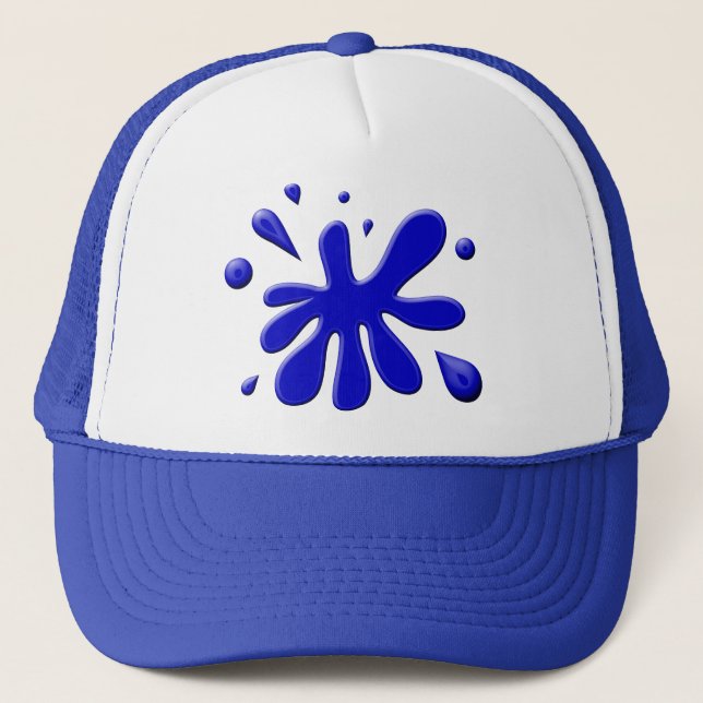 Casquette Éclaboussure bleue de peinture (Devant)