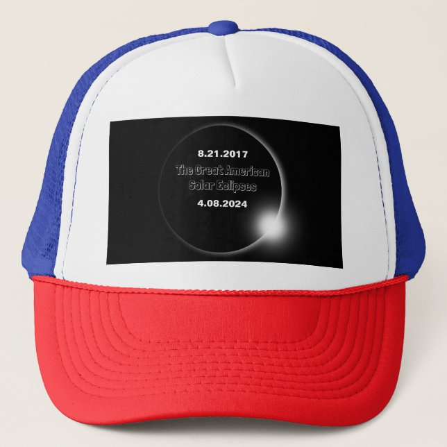 Casquette Éclipse solaire double datée 2024 & 2017 (Devant)