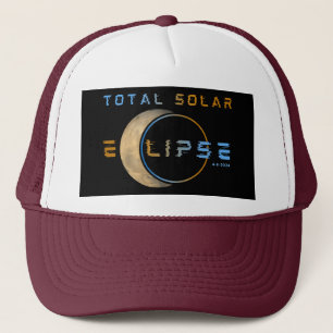 CASQUETTE ÉCLIPSE TOTALE DE SOLEIL 8 AVRIL 2024 SYSTÈME SOLA