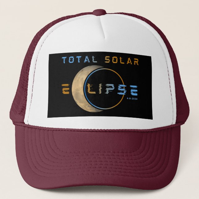 CASQUETTE ÉCLIPSE TOTALE DE SOLEIL 8 AVRIL 2024 SYSTÈME SOLA (Devant)