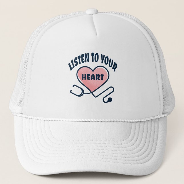 Casquette Écoutez votre cœur stéthoscope (Devant)