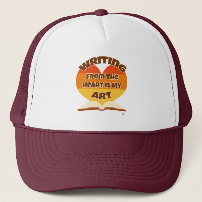 Casquette Écrire du coeur est mon art épopé amusant Logo (Devant)