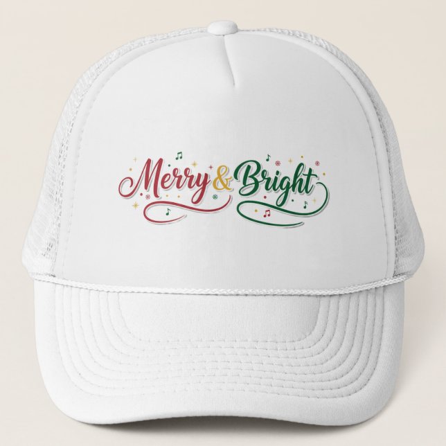 Casquette Écriture classique de Noël Merry & Bright (Devant)