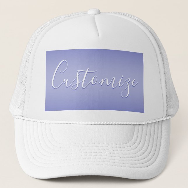 Casquette Écriture cursive éditable | Violet blanc et violet (Devant)
