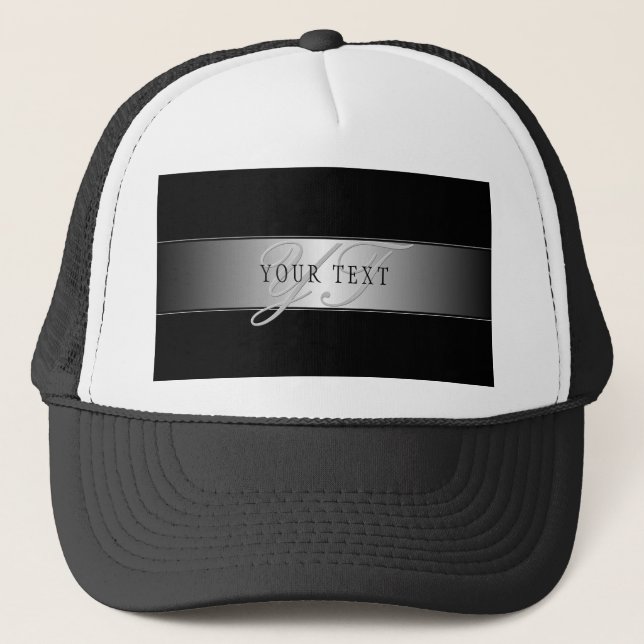 Casquette Écriture de monogramme élégante et modifiable | No (Devant)