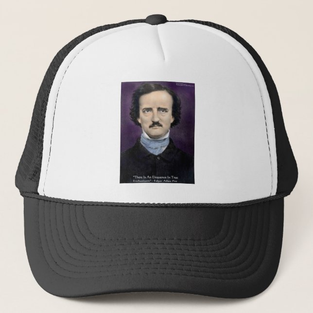 Casquette Edgar Allen Poe "Enthousiasme" Citation de sagesse (Devant)