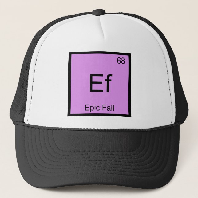 Casquette Ef - Échec Épique Tee Symbole Élément Chimie Mème (Devant)