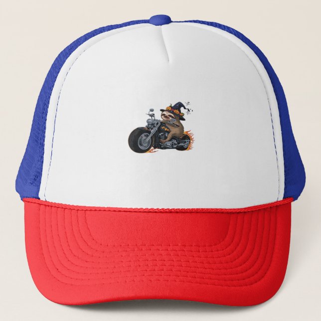 Casquette Éffrayant Sloth Motorcycle Ride Halloween Biker Fu (Devant)