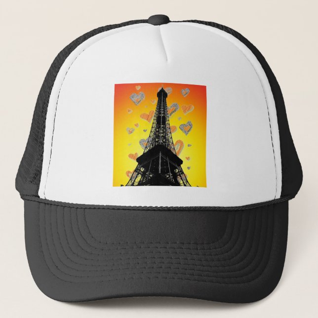 Casquette Eifel Tower Hearts Hat (Devant)