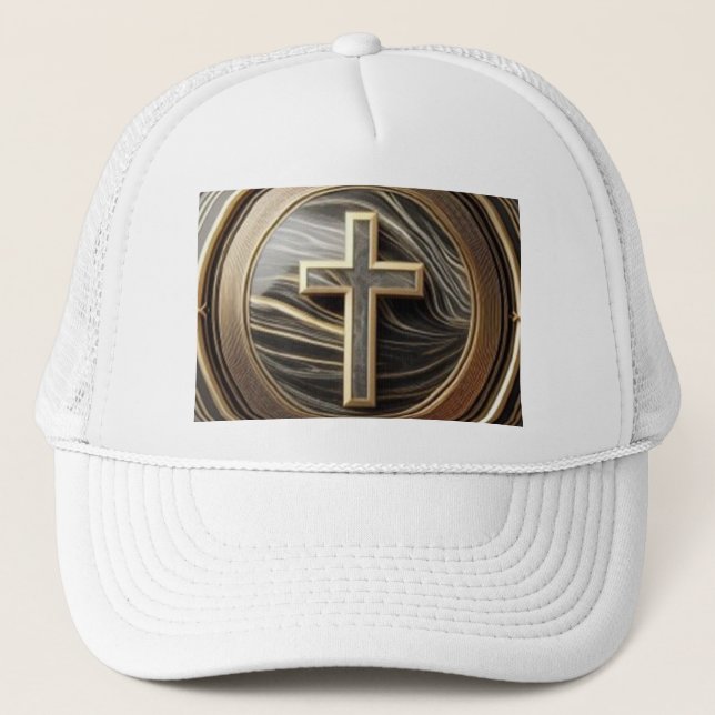 Casquette Élégance en Absolution Croix sur marbre avec doré (Devant)
